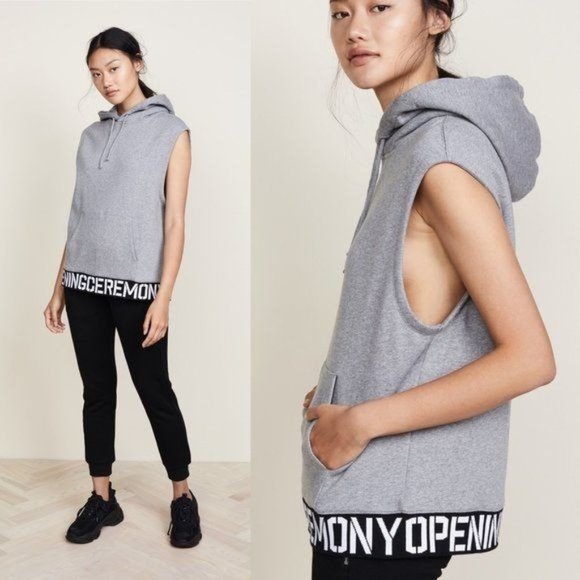 Opening Ceremony OC Elastic Logo Hoodie Vest Muscle Tank - Picture 2 of 9